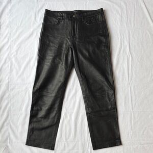 Muubaa Black Straight Leg Leather Trousers